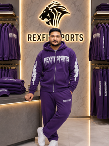 เสื้อฮู้ดซิปแบบเต็มตัว REXFITSPORTS 2026 รุ่นสั่งทำพิเศษ สีม่วง สำหรับทุกเพศ ผลิตจากผ้าฝ้ายผสมโพลีเอสเตอร์ ผ้าฟลีซ สไตล์สตรีทแวร์ เหมาะสำหรับออกกำลังกายและสวมใส่ลำลอง - Product Image 6