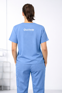 Ensemble de blouses et pantalons de travail unisexe, col en V, extensible, poches à séchage rapide, uniforme de travail confortable - Product Image 2