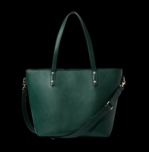 Sac fourre-tout en cuir véritable marron, couleur unie, fermeture à glissière, style minimaliste pour un usage quotidien, sac fourre-tout de travail - Product Image 3