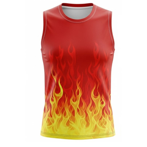 Uniforme de Voleibol Rojo Sólido sin Mangas, Transpirable, Sublimado, de Secado Rápido, para Entrenamiento en Equipo - Product Image 4