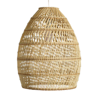 Lampe pendante en rotin fait main en forme de coquillage abat-jour en rotin tissé vietnamien abat-jour suspendu moderne traditionnel pour salon