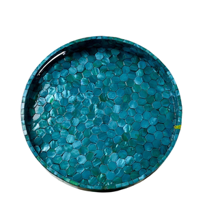 Bâtonnets d'encens Viet Green Craft faits à la main, modernes, ronds, bleus, en mosaïque de nacre, en bambou, 25-35 cm, non parfumés, pour usage intérieur - Product Image 5