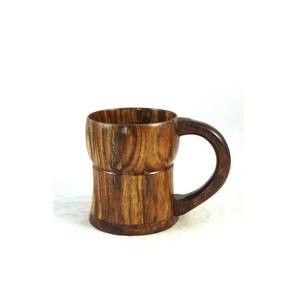 Solid Wood Coffee Mug Handmade Natural Wooden Cup Rustic Style Eco Friendly Drinkware for Kitchen Dining - Product Image 1