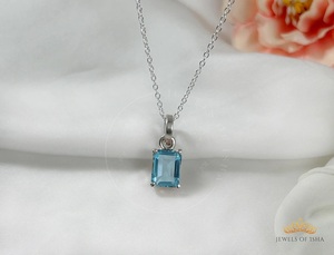 Collar de Plata de Ley 925 Chapado en Oro con Citrino Natural al 100%, Rubí y Topacio Azul, con Engaste de Garra en Forma de Flor, Joyería Fina para Mujer, Regalo - Product Image 3