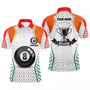 Camiseta de billar sublimable al por mayor, camisa de snooker personalizada, ropa deportiva para hombre, polos de billar 100% poliéster - Product Image 1