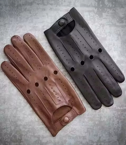 Leather Unisex Waterproof Custom Logo & Color Car Driving Gloves with Non-Slip Palm Adjustable Wrist <b>Strap</b>-Stylish Design - Product Image 5