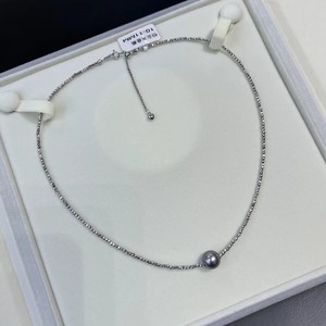 Collar de Perlas Negras de Tahití Naturales, Cadena de Plata S925, Estilo Moderno, Combinado con Collares de Cuentas Finas - Product Image 3