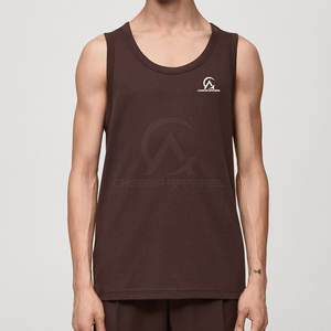 Camiseta sin mangas de diseño de color sólido para hombre, chaleco deportivo para entrenamiento deportivo y comodidad diaria. - Product Image 2