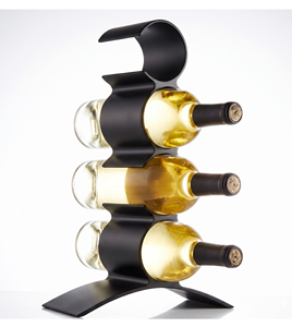 Good Look Wine Rack 10-19 Bottle Capacity Display Stand Geometric Design Home Furniture <b>Freestanding</b> Metal Wine Holder - Product Image 4