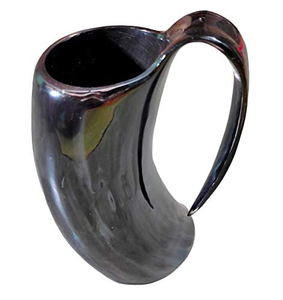 Auténtica Jarra Vikinga Hecha a Mano y Ecológica, Jarra de Cerveza de Cuerno de Búfalo Natural y Jarra de Cerveza Auténtica FAIZA CRAFT FC-7697 - Product Image 3