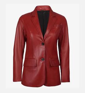 Nuevo Blazer de Moda Negro de Piel de Oveja Auténtica para Mujer, Chaqueta de Cuero Curtido Vegetal - Product Image 6