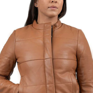 Premium Genuine Leather <b>Women</b> Fashion <b>Jacket</b> From Pakistan High Quality Sheepskin Leather Winter Warm Windproof Custom Size OEM - Product Image 3