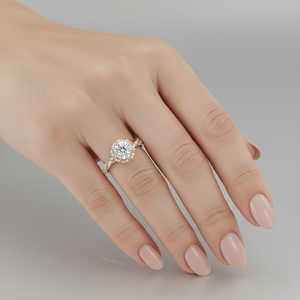 แหวนเพชรเลี้ยงในห้องปฏิบัติการ ชุบทองคำชมพู 14K แบบหนามเตย ประดับเพชรพาเว่ ทรงวินเทจ สำหรับเครื่องประดับสั่งทำที่ได้รับการรับรอง - Product Image 6