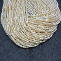 Perles de culture d'eau douce naturelles blanches lisses de 2 mm et 3 mm, perles de forme pomme de terre, pierres précieuses originales, ensemble de colliers, cadeau pour femmes et filles