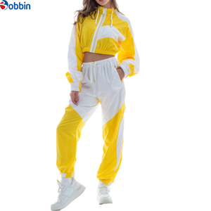 Conjunto Deportivo de 2 Piezas con Capucha para Hombre, Ecológico, 100% Algodón, Bloques de Color, Manga Larga, Corte Regular, Ropa Casual de Invierno, Blanco y Amarillo - Product Image 3