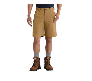 Men's Tan <b>Canvas</b> Shorts Mid Waist Button Fly Casual Style With Pockets Breathable Woven Cotton Fabric - Product Image 3
