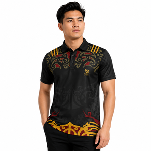 Camiseta Deportiva Polo Personalizada con Sublimación para Hombre, Secado Rápido, Transpirable, Diseño Tribal, Jersey de Golf, Tenis, Ropa Deportiva - Product Image 3