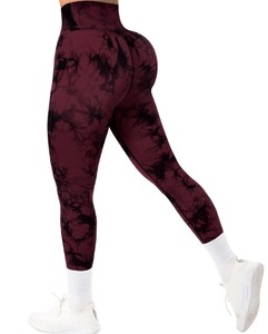 Pantalon de yoga en coton tricoté uni décontracté multi-poches, legging de sport moulant taille haute à compression pour la course à pied - Product Image 4