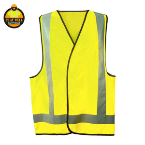 Hi Vis Polyester Safety Vest Breathable Fluorescent Customizable Logo Wholesale Workers Reflective Vest - Product Image 6