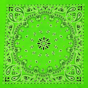 Bandana carré en coton vert néon à motif cachemire, foulard unisexe, logo personnalisé pour les sports de plein air et les tenues décontractées - Product Image 3