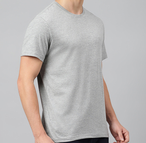 T-shirt en coton uni pour homme, coupe classique, léger, col rond, basique, personnalisable pour impression sur mesure, vente en gros OEM. - Product Image 5