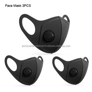 2025 réutilisable Anti-poussière noir masque facial filtre respiratoire Valve lavable Anti-buée brume respirateur pour sport magnétique unisexe - Product Image 2