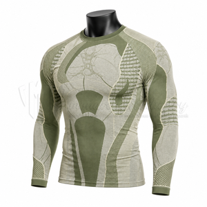 Camiseta de Compresión de Manga Larga para Hombre, sin Costuras, Protección contra Rozaduras, Ropa Deportiva para Gimnasio y Entrenamiento, Venta al Por Mayor - Product Image 4