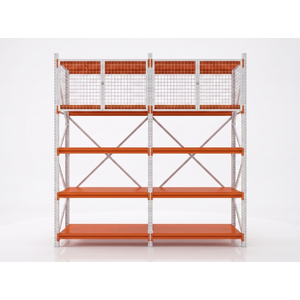 Medium Duty <b>Rack</b> with Cabinets <b>Door</b> Cold-rolled Steel Secure <b>Storage</b> Shelving with <b>Door</b> Powder Coating Gray - Product Image 2