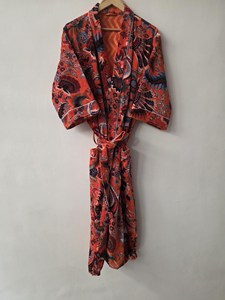 Exquisito Kimono de Terciopelo Estampado a Mano, Ligero, Informal, Premium, Transpirable, Ecológico y Versátil para el Verano - Product Image 2