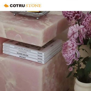 Kích Thước Tùy Chỉnh Ánh Sáng Tự Nhiên Màu Hồng <span class=keywords><strong>Onyx</strong></span> Đá Cẩm Thạch Cube Side Bảng Hot Bán Hiện đại Khối Vuông Plinth Đá Cho Biệt Thự - Product Image 2