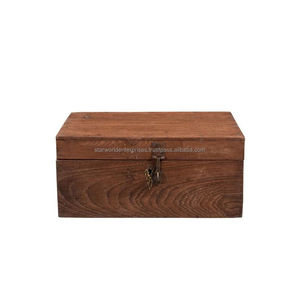 Boîte de rangement en bois d'acacia massif faite à la main Boîte en bois décorative écologique avec finition élégante en bois d'acacia - Product Image 5