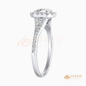 แหวนหมั้นเงินแท้ 925 ทรง Asscher Cut ประดับเพชร CZ แบบ Halo ดีไซน์สวยหรูสำหรับผู้หญิง - Product Image 6