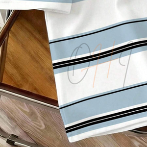 Camisa de Golf Personalizada para Hombre, Manga Corta, Casual, 100% Algodón, Verano, Transpirable, Corte Ajustado, Azul y Blanco - Product Image 4