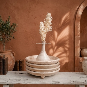Antique Rustic Distressed White Wash Terracotta Clay Footed Handcrafted Earthenware <b>Ceramic</b> <b>Vase</b> Decorative Home Hotel Use 30cm - Product Image 3