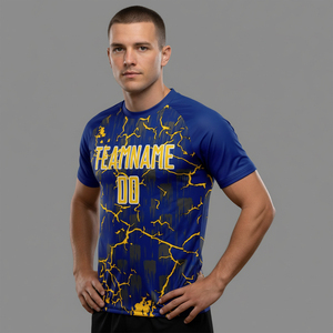 Maillot de football personnalisé en polyester à col en V, sublimation, streetwear et vêtements de sport sur mesure, uniforme de football entièrement personnalisable et maillot de football - Product Image 2