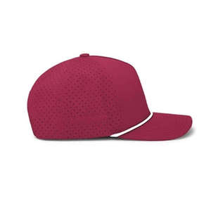 Unisex Burgundy Mesh Baseball Cap 6-Panel Fitted Casual Solid Color Adult <b>Hat</b> Spring <b>Summer</b> Breathable Waterproof Outdoor - Product Image 3