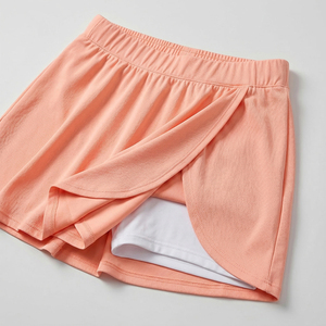 Short et jupe 2-en-1 taille haute à bande large, couleur unie, pour tennis, golf, pickleball, élastique, léger, séchage rapide, respirant, ensemble unique pour femme - Product Image 4