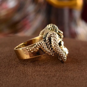 Antique Design <b>Skull</b> <b>Ring</b> Gothic Brass <b>Ring</b> For Men Antique Brass Finish Gothic Snake Design Punk Animal <b>Ring</b> Wholesale/OEM/ODM - Product Image 3