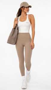 Camiseta Deportiva de Punto Elástica con Cuello Redondo para Mujer, Blanca, Transpirable, Estilo Crop - Product Image 6