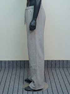 Custom OEM Heavyweight Grey Loose Fit Sweatpants Men Casual Wide Leg Joggers Fleece Blank Drawstring <b>Track</b> Pants Soft <b>Trousers</b> - Product Image 3