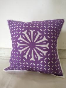 Housse de coussin de luxe faite main avec appliques, 100 % coton, écologique, lavable, style indien ajouré, ethnique, pour la maison – Meilleures ventes - Product Image 4