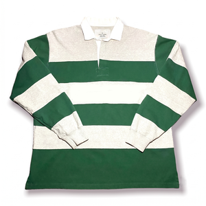 Camiseta de Rugby para Mujer, 280 GSM, Jersey de Algodón, Verde con Rayas Blancas, Manga Larga, Bordado Personalizado, Logotipo Impreso, Camisetas de Rugby Femeninas - Product Image 1