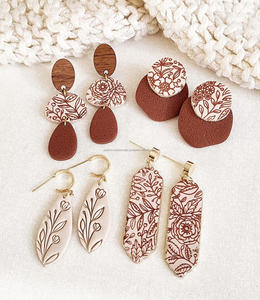 Hot Selling Women's Large Acrylic Geometric Wood <b>Resin</b> <b>Earrings</b> with Gold Plating Vintage Diamond Wedding Occasions Perfect Gift - Product Image 1