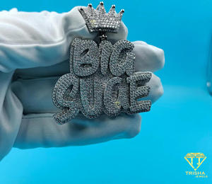 Custom Crown " BIG SUGE " Pendant <b>Iced</b> <b>Out</b> Moissanite Diamond Hip Hop Necklace Luxury Bling <b>Chain</b> - Product Image 1