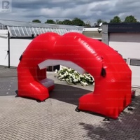 Arco Inflable Gigante Personalizado con Forma de Boca, Labios Inflables con Luces LED, Túnel de Labios Inflable para Promoción Comercial