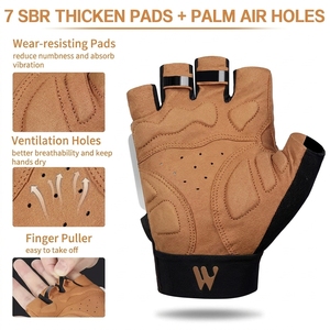 Gants de cyclisme d'été en cuir antidérapants personnalisables à demi-doigts pour hommes et femmes – Votre design unique - Product Image 4