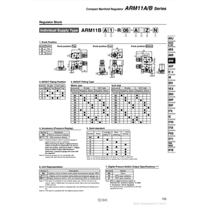 Régulateur de collecteur compact SMC Pneumatics ARM11BB3-520-A régulateur haute pression - Product Image 2