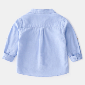 Camisas de Manga Larga para Hombre y Adolescente, 100% Algodón, Sólidas, Cómodas, Transpirables, Cuello Abotonado, Cierre de un Solo Botón - Product Image 3
