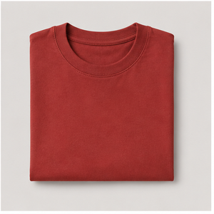 Camiseta Holgada de Manga Corta con Cuello Redondo Roja para Mujer WTS-0044 - Product Image 5