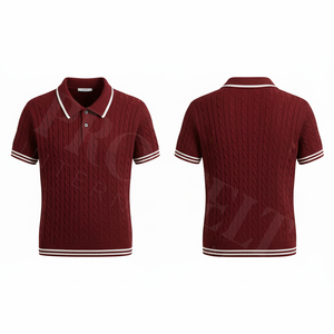 Polo de Punto de Alta Calidad 100%, Cuello en Contraste, Mangas Cortas, Ribete Acanalado, Cómodo y Elegante, Ropa Casual, Camiseta con Logotipo Personalizado - Product Image 6